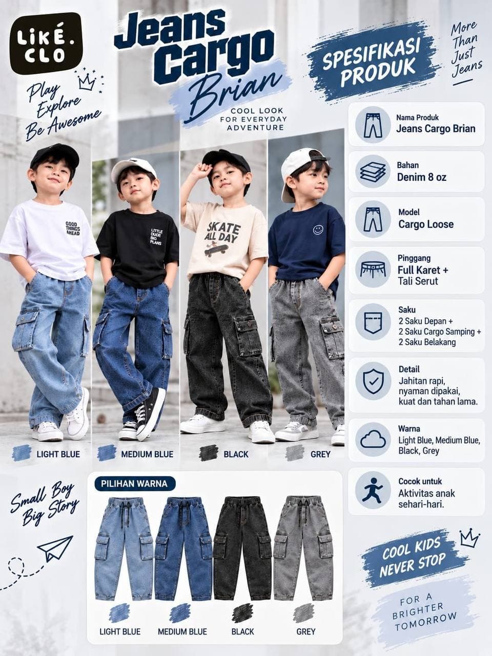Jeans Cargo Brian by Like.clo BBK