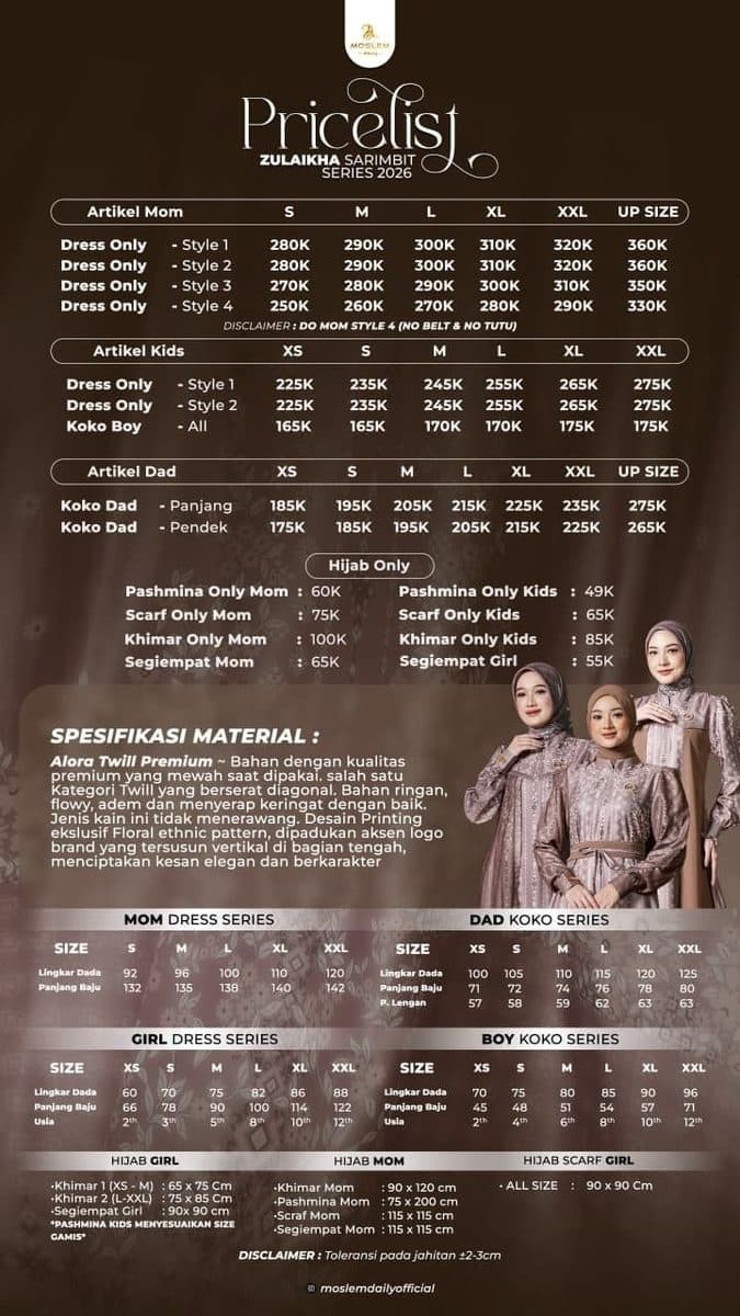 Jilbab Anak Scarf Zulaikha By Moslem Daily