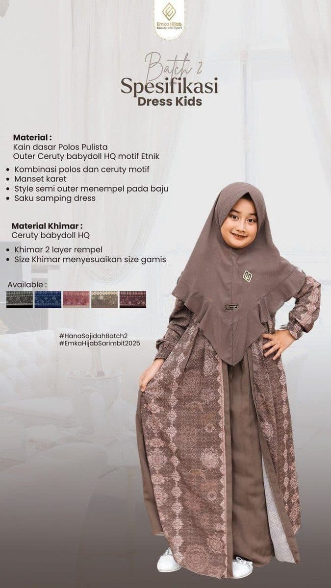 Gamis Anak Hana Sajidah By Emka Hijab