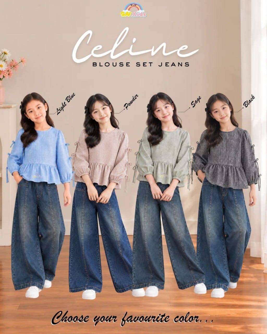 CELINE BLOUSE SET JEANS