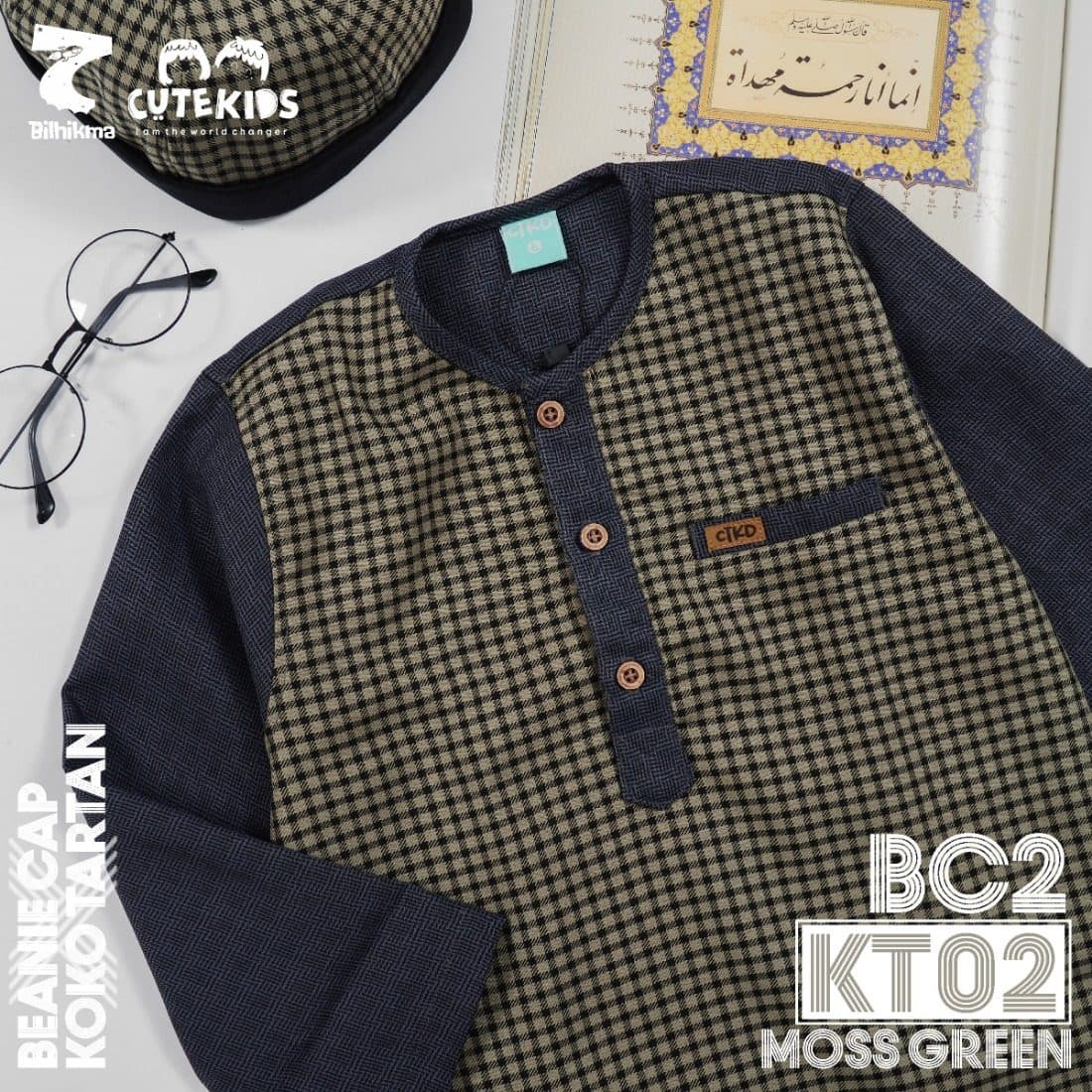 Koko Anak Tartan + Beanie Cap By Cutekids