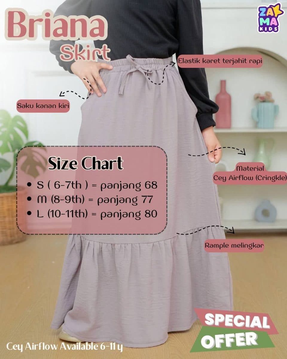 Rok Anak Briana Skirt By Zamakids