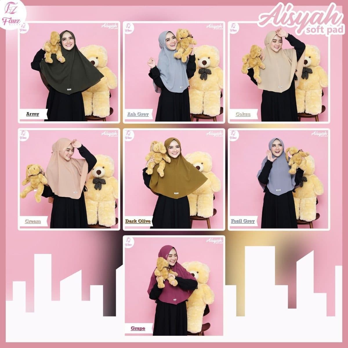 Jilbab Dewasa Bergo Aisyah Soft Pad By Fauz