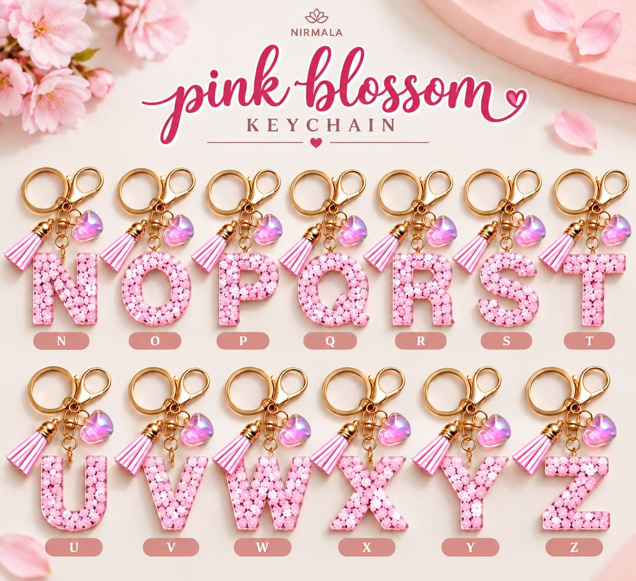 PINK BLOSSOM KEYCHAIN