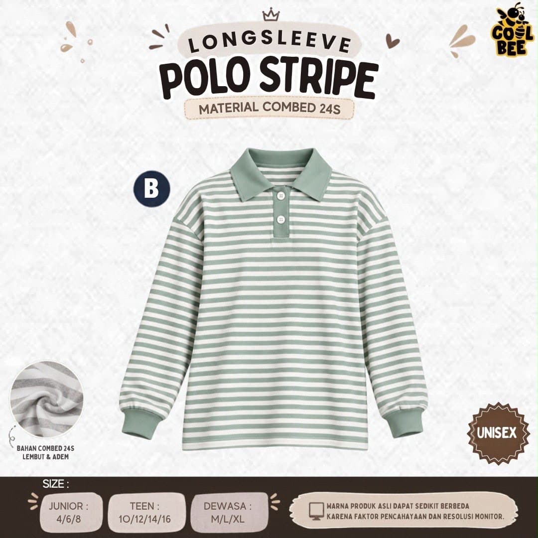 Longsleeva Polo Stripe by Cool Bee BBK