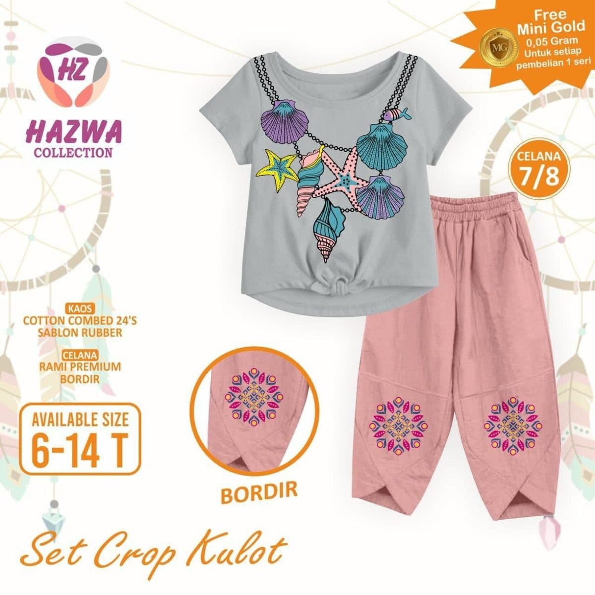 Setalan Anak Set Crop Rami By Hazwa