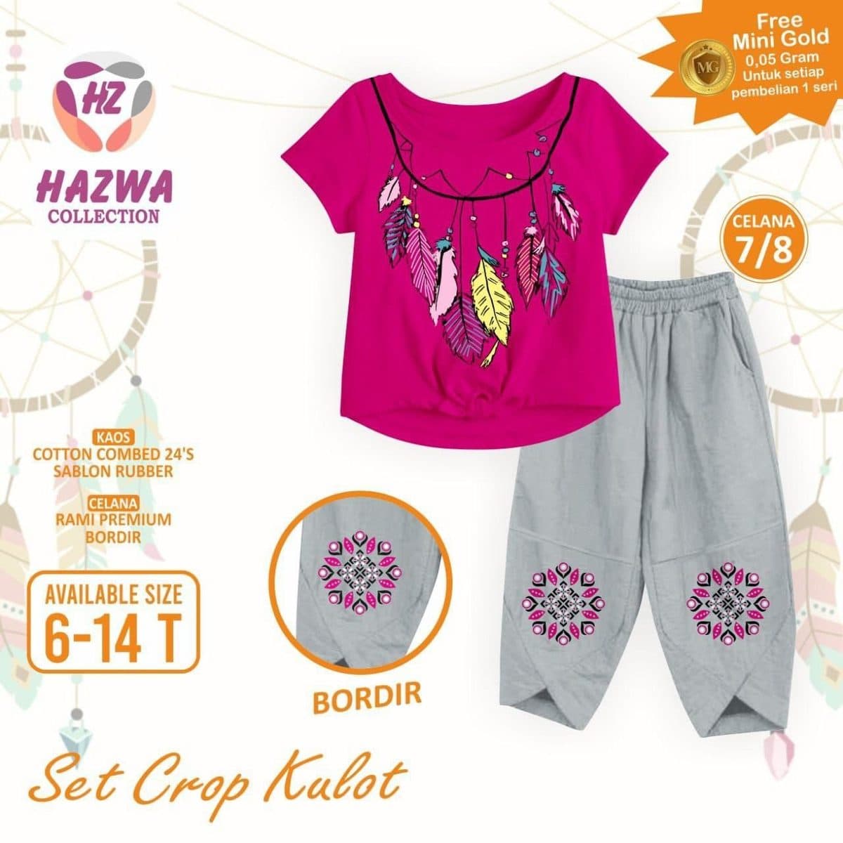 Setalan Anak Set Crop Rami By Hazwa