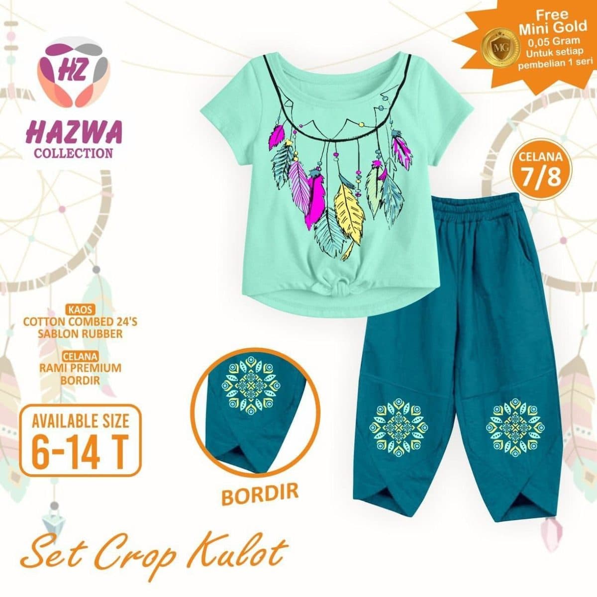 Setalan Anak Set Crop Rami By Hazwa