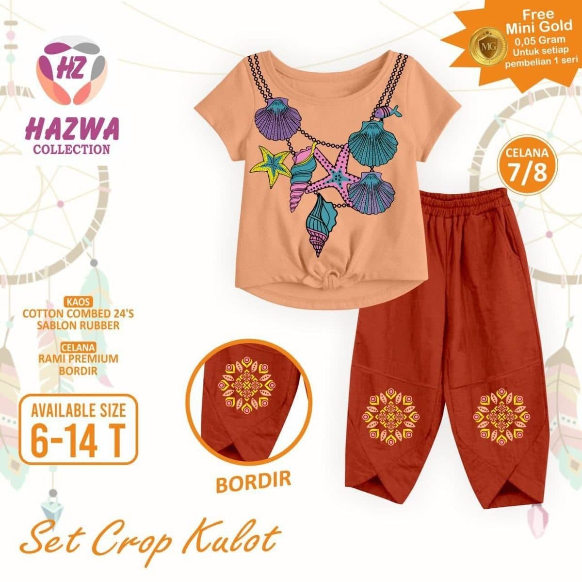 Setalan Anak Set Crop Rami By Hazwa