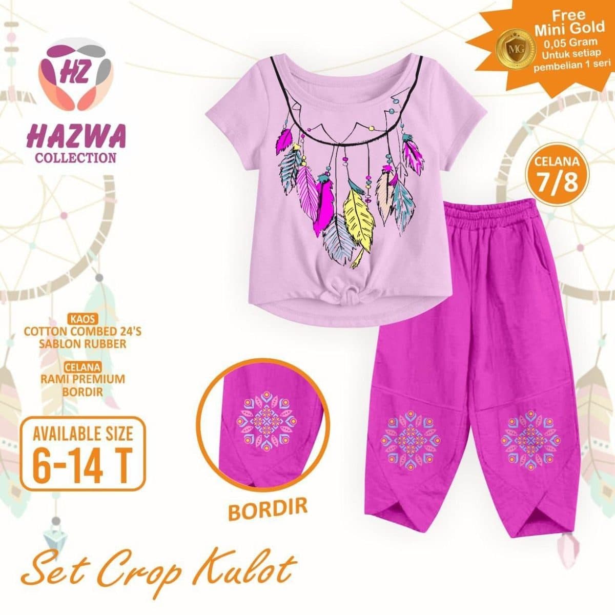 Setalan Anak Set Crop Rami By Hazwa