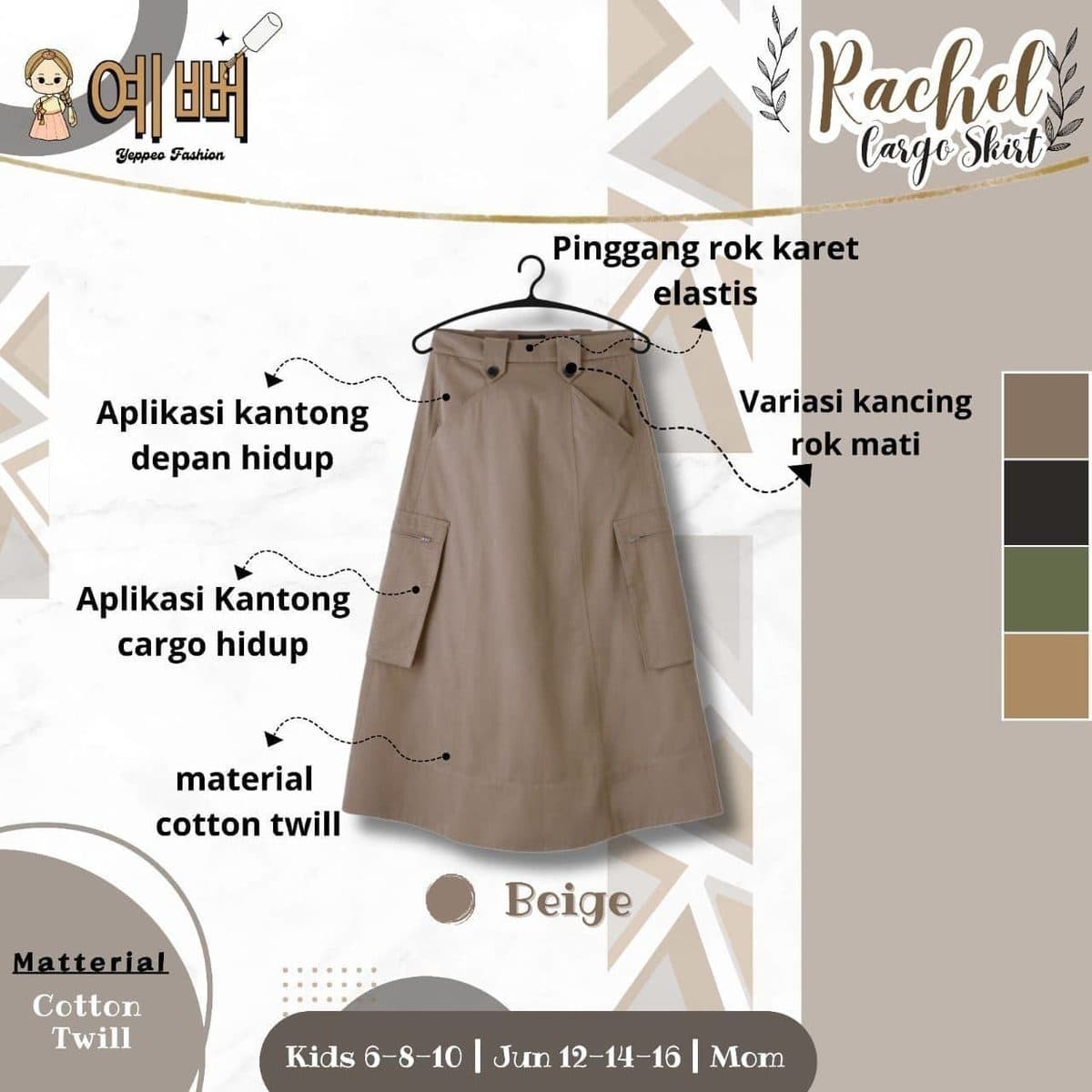 Rachel Cargo Skirt By Yeppeo