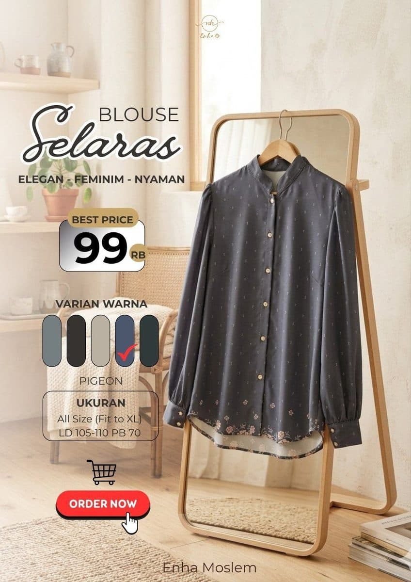 Atasan Wanita Blouse Selaras By Enha Moslem