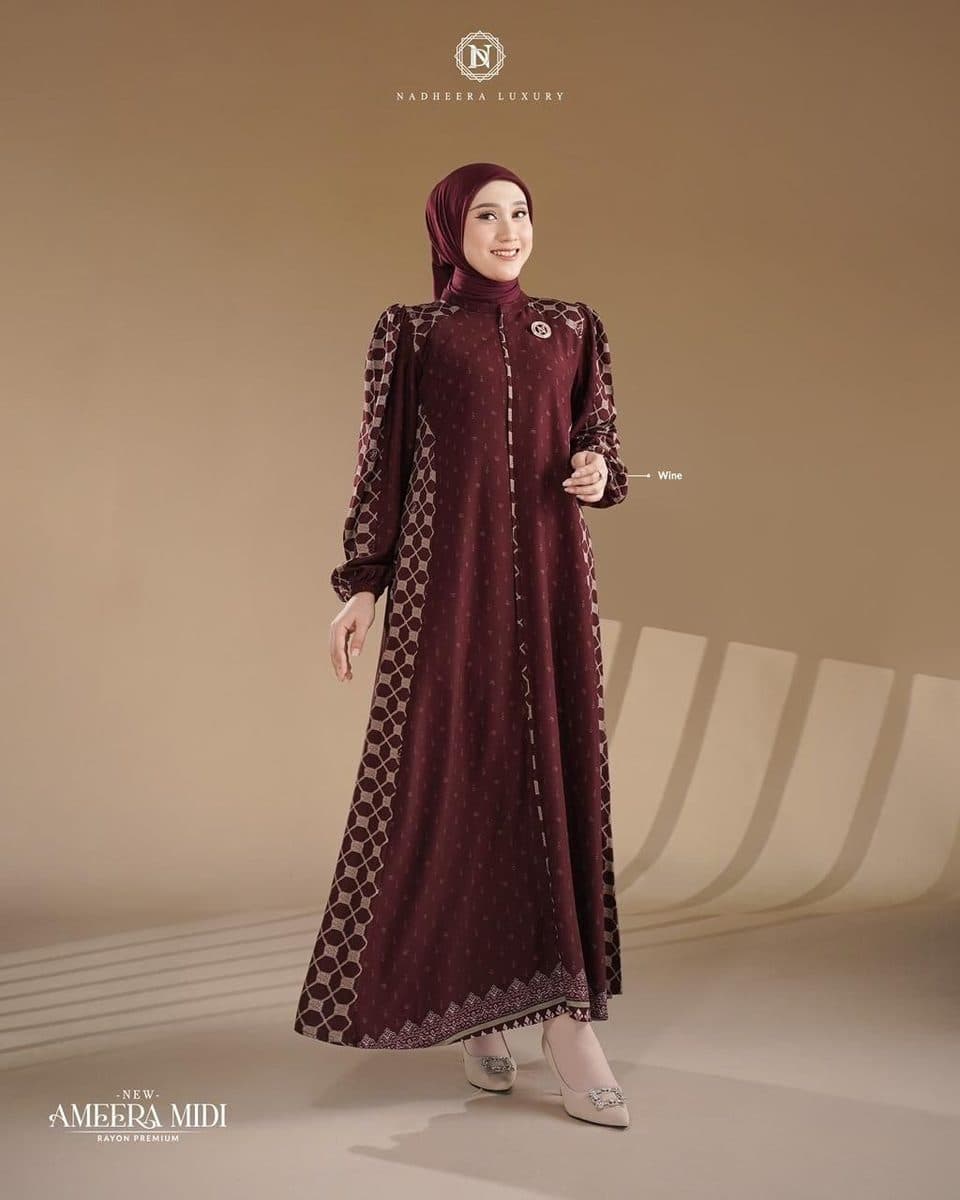 Gamis Dewasa Ameera Midi Dress By Nadheera