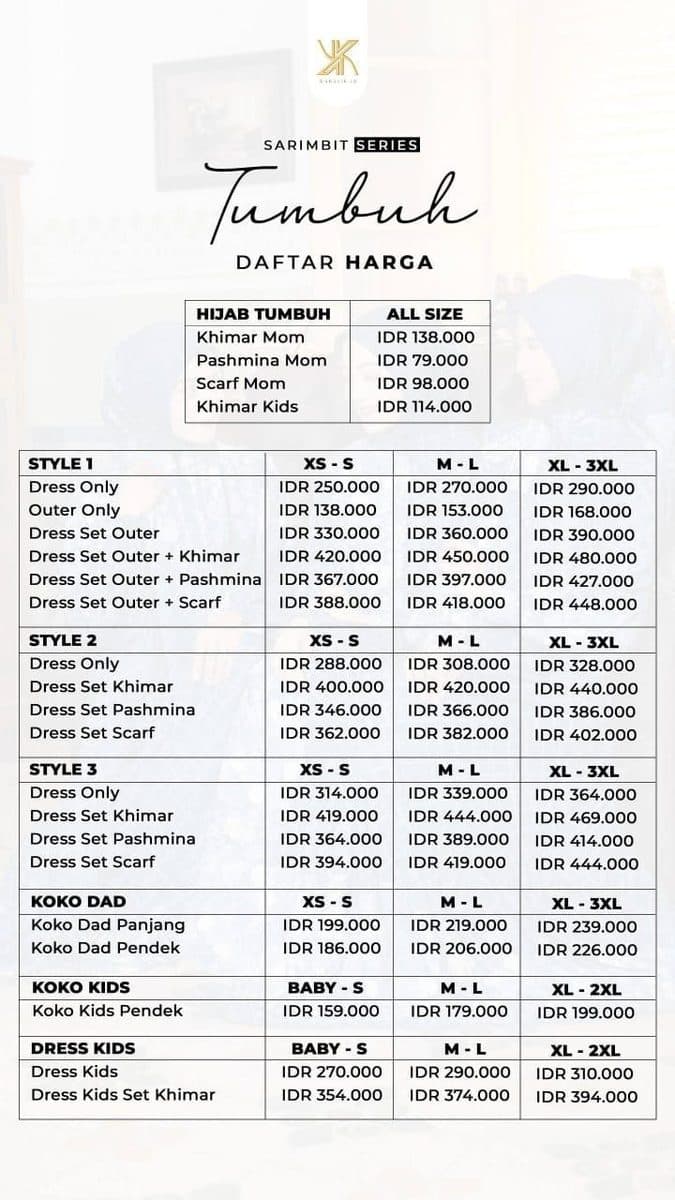 Gamis Dewasa Sarimbit Tumbuh By Kukasih