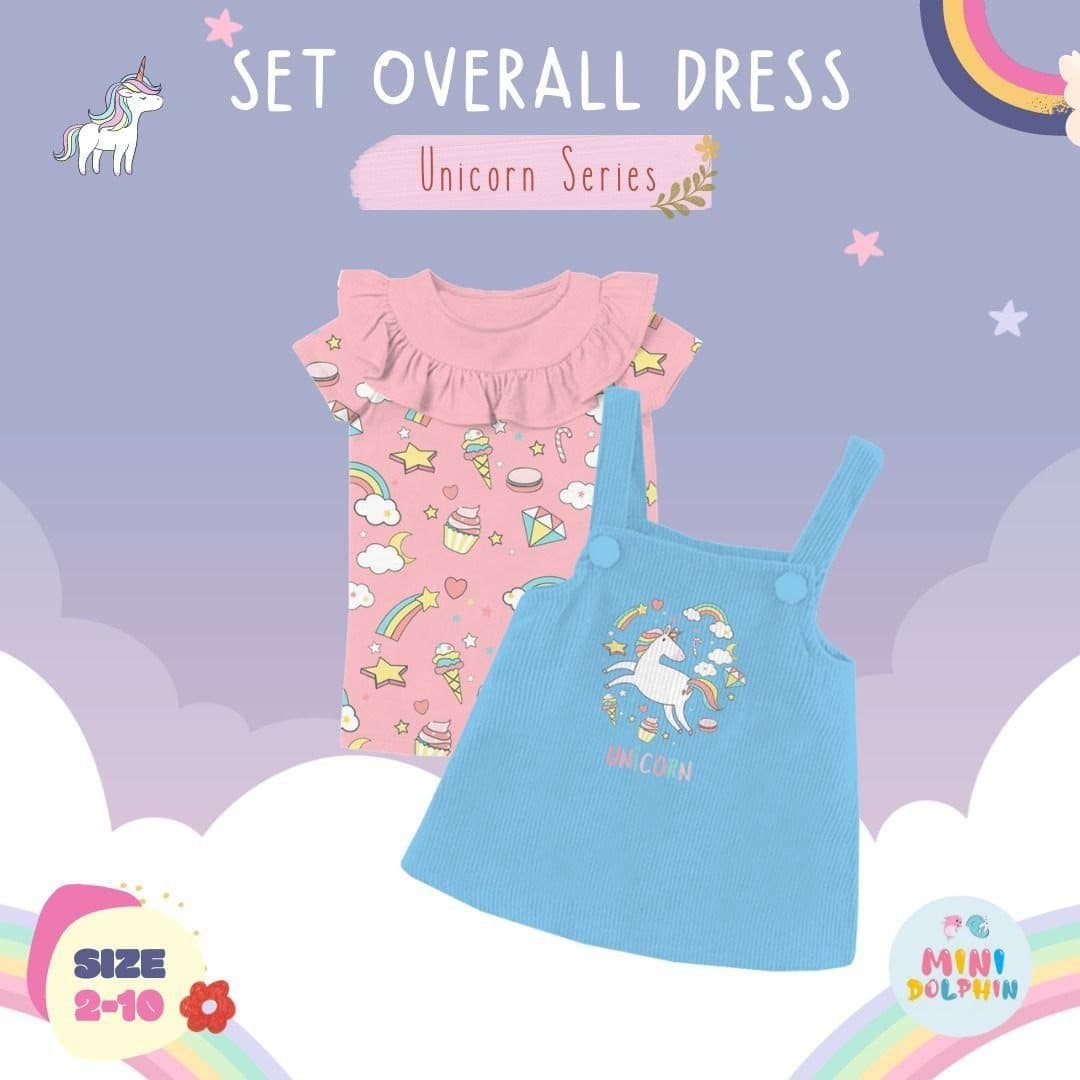 Setelan Overal Dress Unicorn By Minidolpin