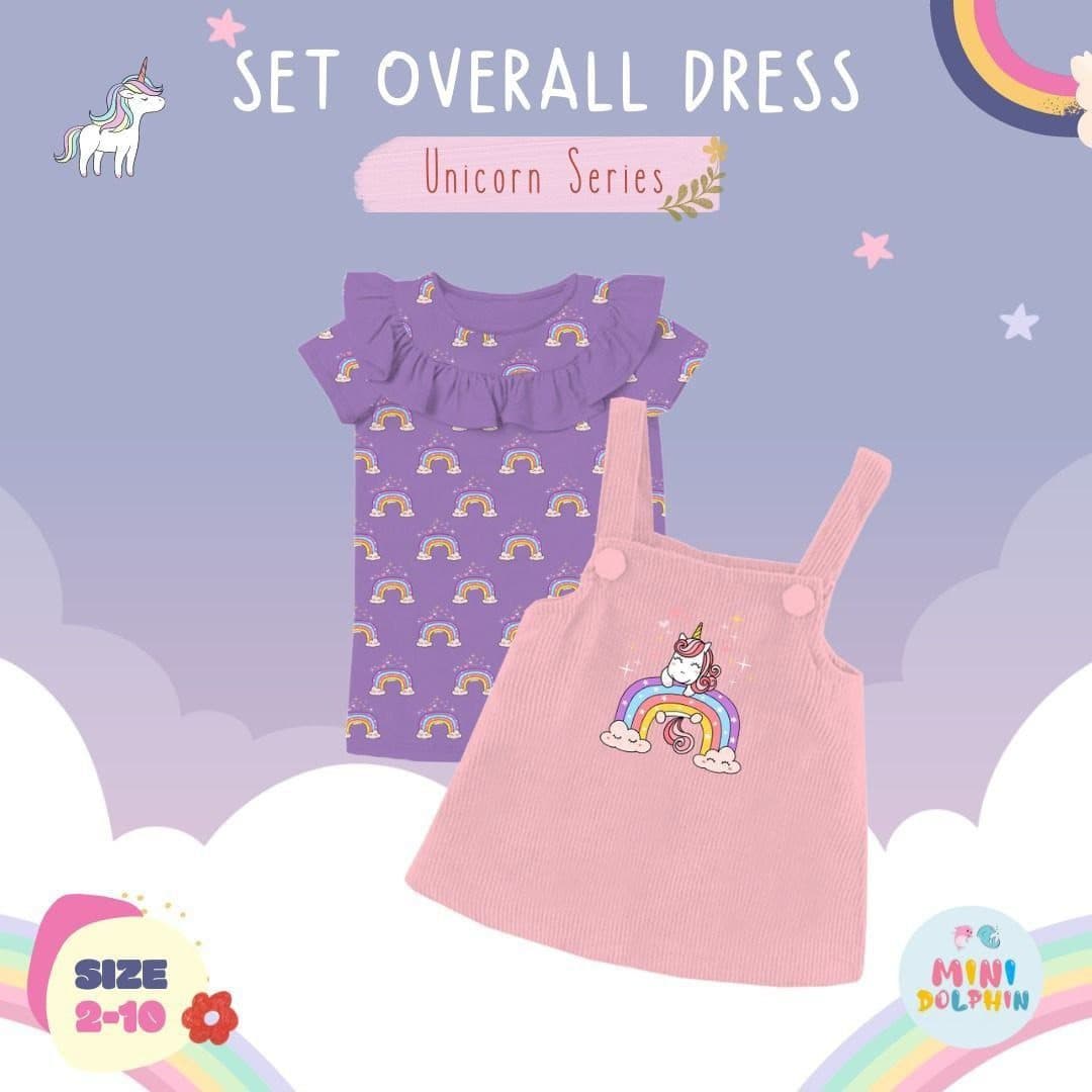 Setelan Overal Dress Unicorn By Minidolpin