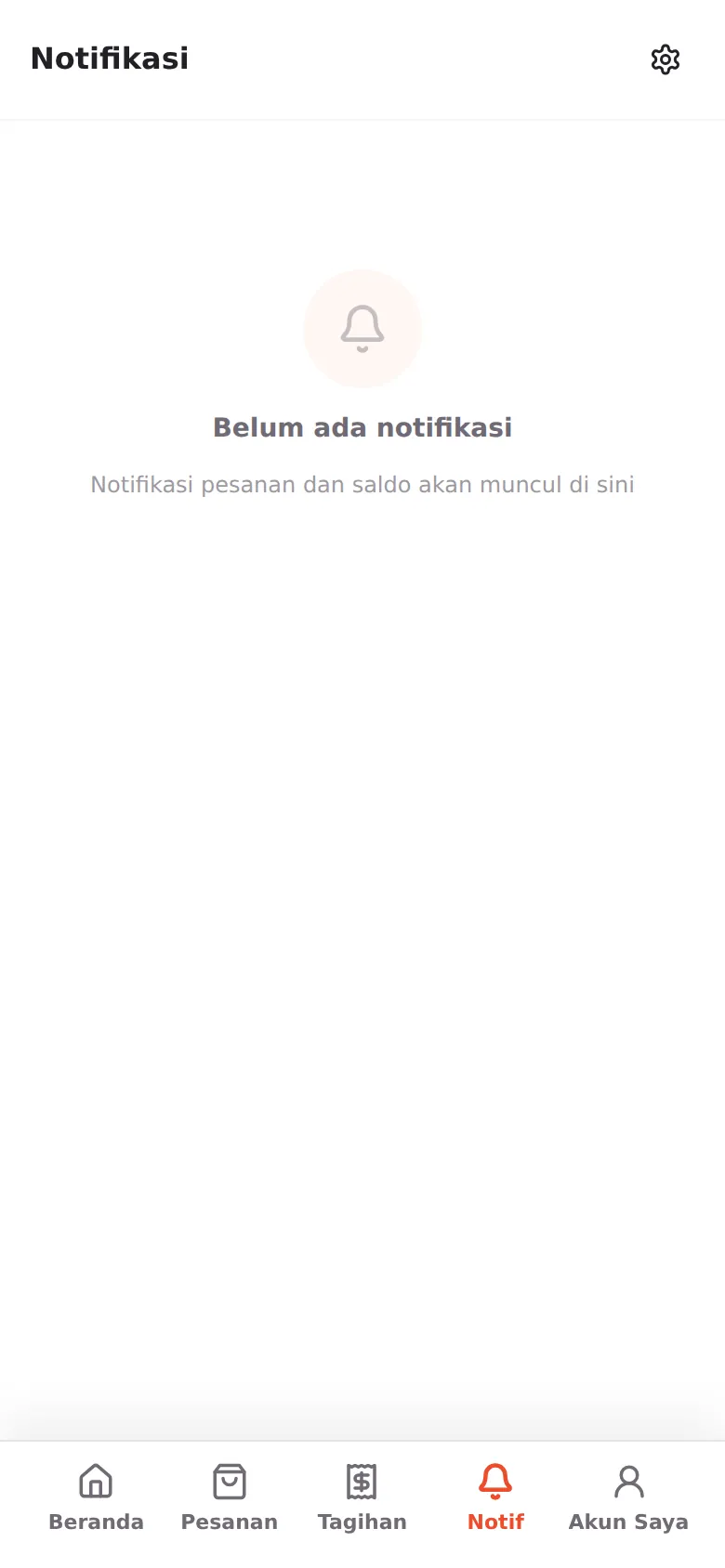 Halaman Notifikasi — semua kabar pesanan, tagihan, dan pengiriman
